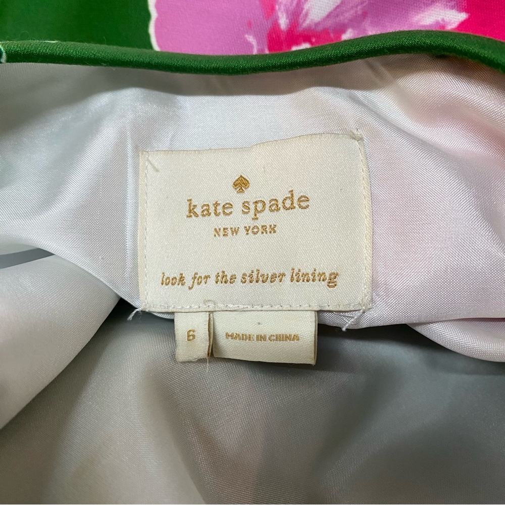 KATE SPADE ♠️ Stelli Floral Green Dress Sz 6 - Picture 5 of 5